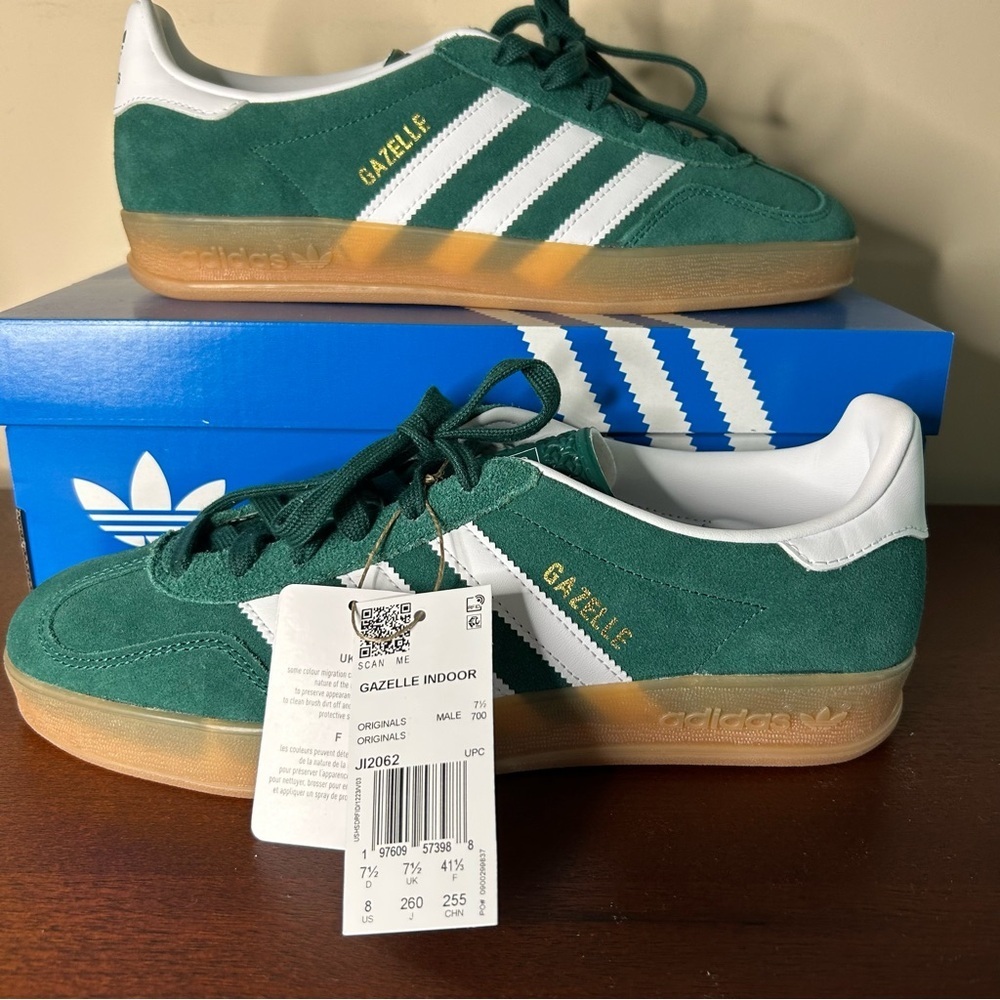 adidas Gazelle Indoor Collegiate Green Gum (8M / 9W) - Picture 2 of 14